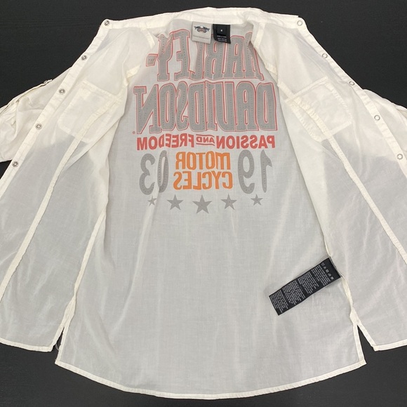 Harley-Davidson Passion and Freedom Woven Snap Closure Shirt - Small - Picture 8 of 14